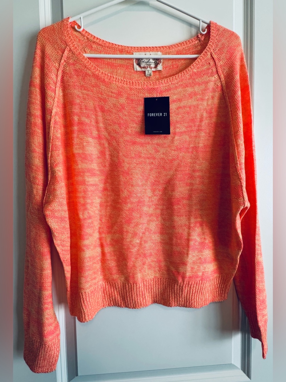 Forever 21 Coral-Blend Scoop Neck Sweater
